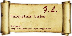 Feierstein Lajos névjegykártya